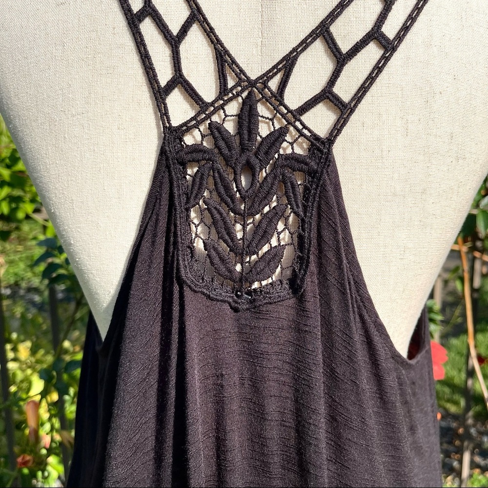 Aeropostale Sexy Crochet Back Long Henley Tank Top - Picture 9 of 16